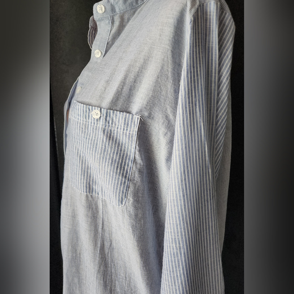 Lightweight Beachy blue and white striped 100% cotton tunic Levi's ladies XL - Picture 3 of 8